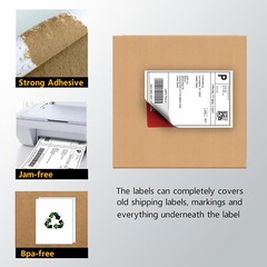 50-8000 Mailing Shipping Labels 8.5″x5.5″ Half Sheet Self Adhesive Blank Labels
