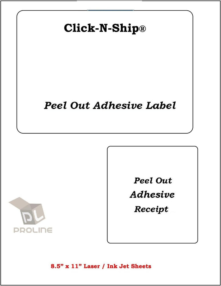 Proline Click-N-Ship Labels with Peel Away Receipt Labels – Laser/Ink Jet Compat