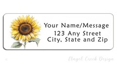 60 Personalized Return Address Labels 2/3″ x 1 3/4″- Mammoth Sunflower