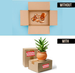 3X5 Inch – 100 Fragile This Side up Stickers for Shipping – Easy Tear, Permanent
