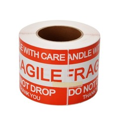 500 Large 3×5 Fragile Handle with Care Thank You Labels Stickers Free Shipping