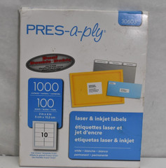 Avery Pres-A-Ply 30603 Laser & Inkjet Labels 2″ x 4″ White 1000 Pack Permanent