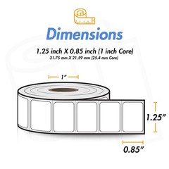 1.25″ x 0.85″ Direct Thermal Label – Compatible with Rollo Label Printer & Ze…
