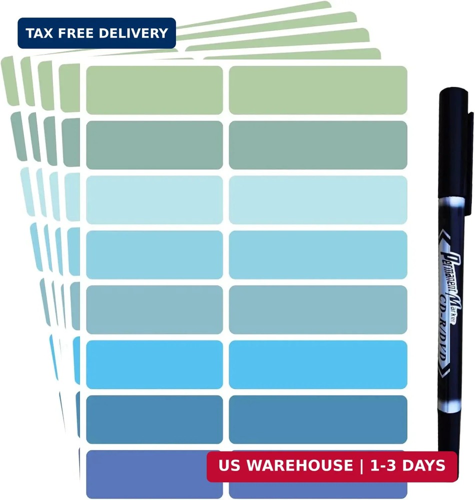 Waterproof Removable Labels Name Tags – 320PCS with Pen Adhesive Name Label Stic