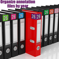 500pcs 2026 Year Stickers, 3/4×1-1/2 Inch File Folder Labels 26 Year Colored Sel