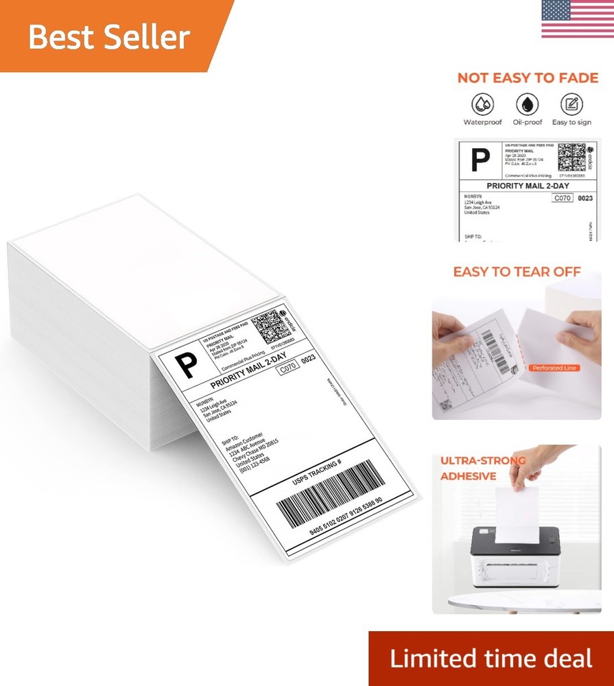 Eco-Friendly 4×6 Thermal Shipping Labels – 500 Count for Reliable Deliveries