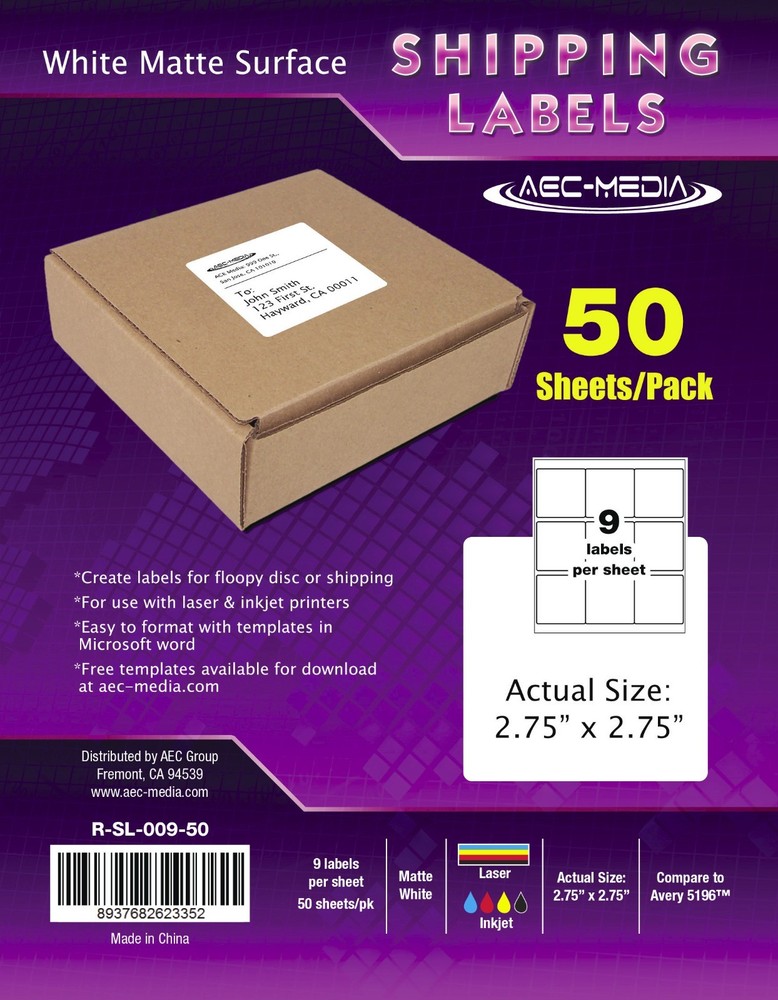White Matte Surface Shipping Labels, Name / Address Labels
