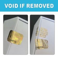 1200 pcs Hologram Tamper Proof Sticker, Security Tamper evident Label, Genuin…