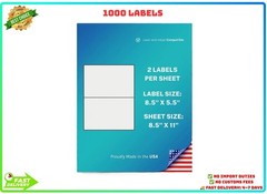 1000 Premium 8.5″ X 5.5″ Half Sheet Self Adhesive Shipping Labels No Import Fees