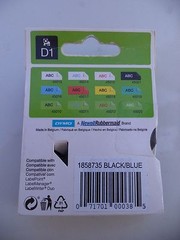 Dymo D1 black ink Blue label Cassette 071701000385 1/2″ x 23 feet 12mm 7m
