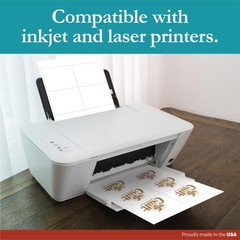 White Sticker Labels – 4″ x 3″ – Laser/Inkjet Compatible – (6 per Sheet), 25 …