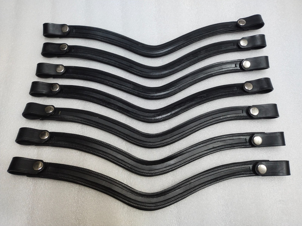CUSTOMIZED Set of 15 Leather Snap Browband–Empty Channel 8mm, Cob & Full Size.