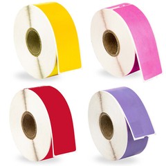 DYMO LW 30252 Address Labels – FOUR Rolls – 1 Roll each LAVENDER RED PINK YELLOW