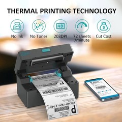 Bluetooth 4×6 Thermal Shipping Label Printer Wireless USB for E-commerce