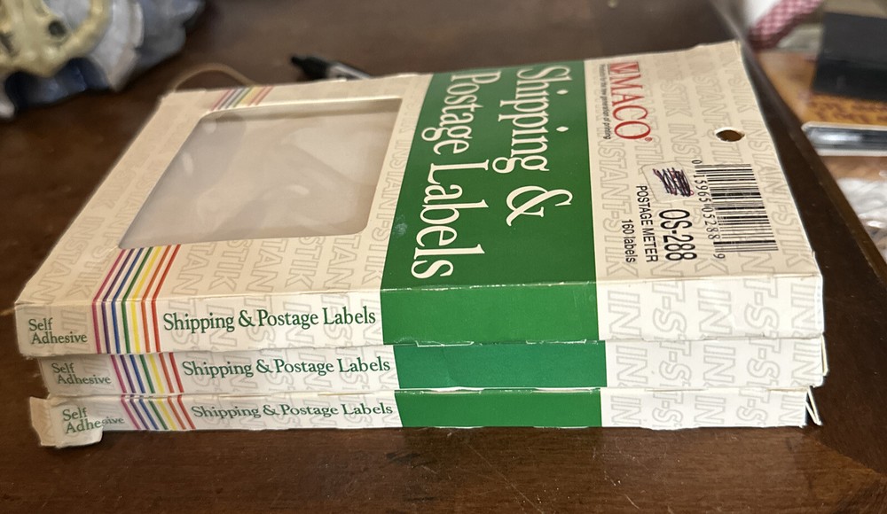 MACO Labels Postage Meter 3-5/8 X 5-1/2 160 labels OS-288 Lot Of 3 Packs