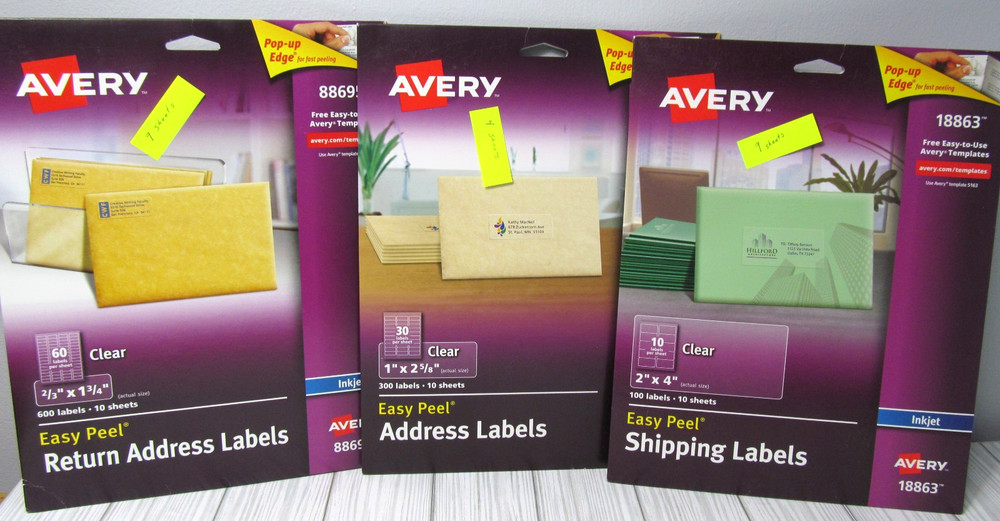 Easy Peel Shipping Return Address Labels Clear Inkjet Pop Up Edge Avery W