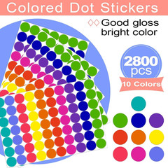 2800 PCS Colored Dot Stickers round Color Coding Labels Circle Dots Labels Stick