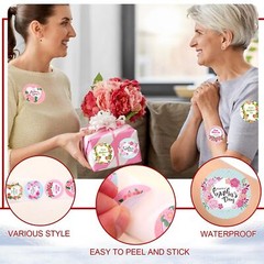 500 Pcs 1 Inch Happy Mother’s Day Gift Tag Sticker Roll Envelopes Seals Stickers