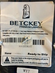 BETCKEY Premium White Labels 4″x5″; 6 rolls, 2100 labels