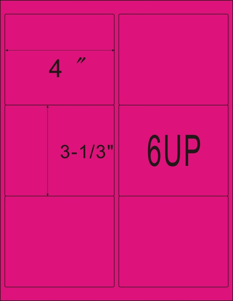 Pink 3000 Shipping Address / Amazon FBA / 6 Per Sheet 6UP 4″x3.33″ 500 Sheets