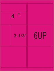 Pink 600 Shipping Address / Amazon FBA / 6 Per Sheet 6UP 4″x3.33″ 100 Sheets
