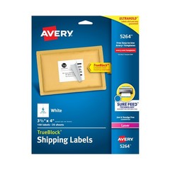 Avery Printable Shipping Labels with Sure Feed, 3-1/3″ x 4″, White, 150 Blank…