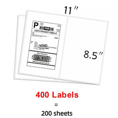 200-400 Half Sheet Shipping Labels Page 8.5×5.5 Self Adhesive Round 2 Per Sheet