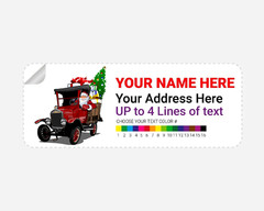 Personalized Santa Driving Retro Truck Theme Address Labels Sticker 2.625inx01in