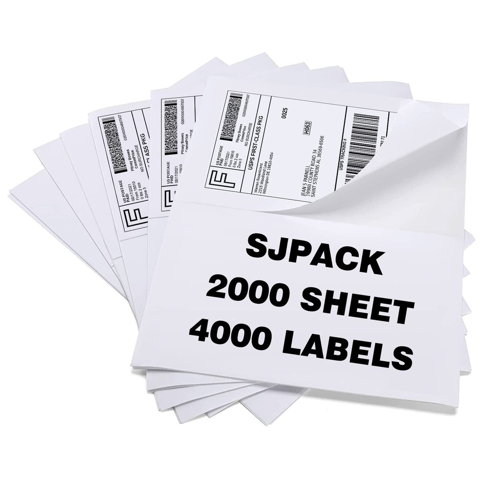 Half Page Self Adhesive Shipping Labesl, 8.5″ x 5.5″ Labels Compatible Laser …