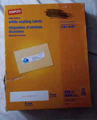 Staples Laser/Inkjet Shipping Labels 1″ x 4″ White 20 Labels/Sheet 5000/box