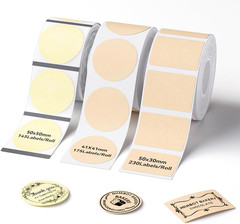 3 Rolls Labels Compatible with B Series Label Maker, 50X50Mm Gold Clear/ 41X41Mm