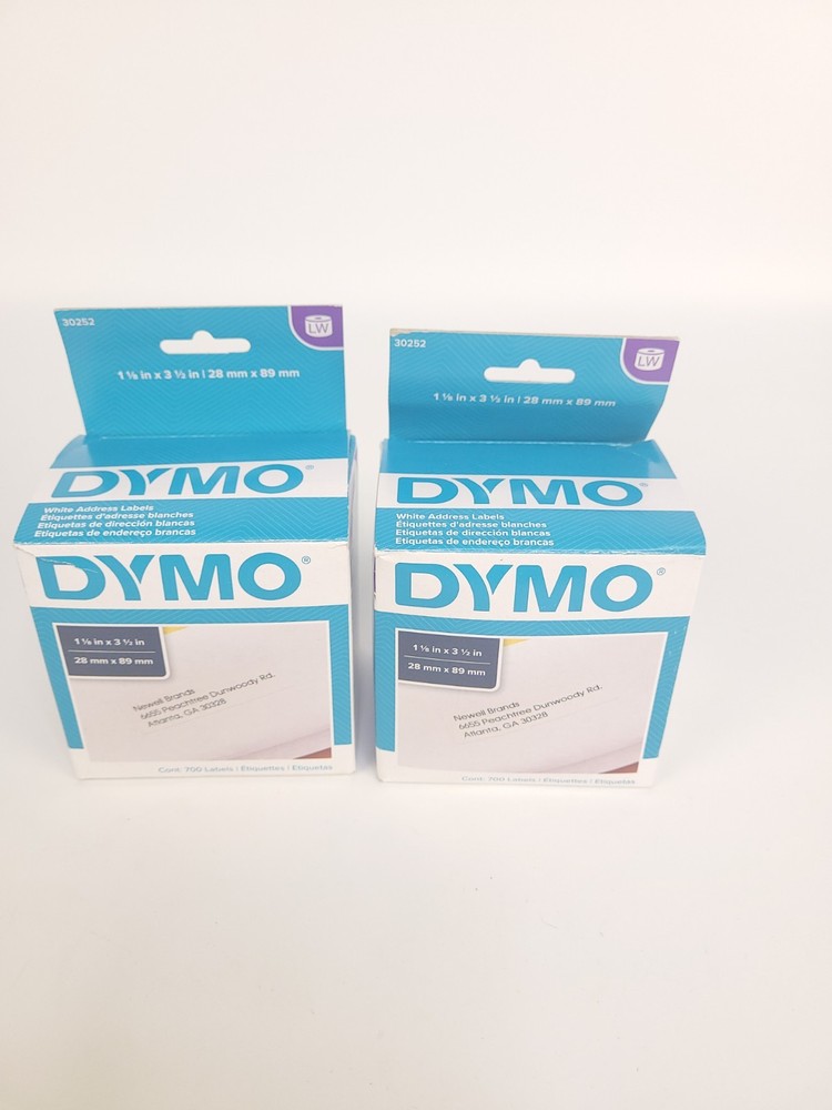 2-Pack DYMO LabelWriter 30252 Address Labels 1-1/8″ x 3-1/2″ (28mm x 89mm) White