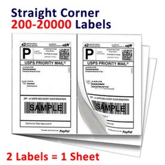 200-20000 Premium 8.5×5.5 Shipping Mailing Labels Half Sheet Self Adhesive Label