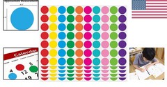 1050 PCS Removable Round Dot Stickers with 10 Bright Colors for School & Home