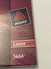 NEW Avery 300 Clear Shipping Labels, Laser #5664, 3 1/3″ x4″ Temp #5164 SEALED