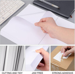 (500 Labels/250 Sheets) Half Sheet Labels, Shipping Labels 2 per Sheet for Lase