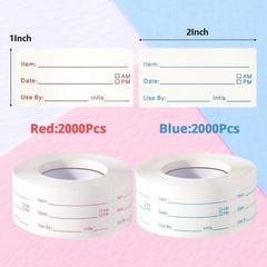 4000 Count Food Labels in Two Colors – Removable 1×2 Inch Stickers for Freezer