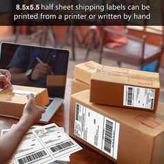 200 Premium 8.5×5.5 Half Sheet Shipping Blank Labels Self Adhesive 2 Per Sheet