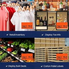 High Quality 0.75×0.4375” Fluorescent Red Labels for Monarch 1131 – 8 Rolls