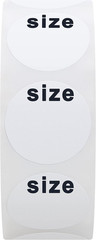 Hybsk White Blank Clothing Size Stickers 1 Inch round Adhesive Labels