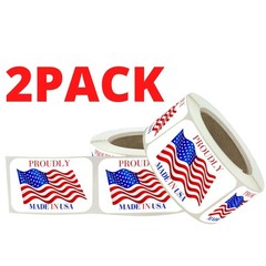 Made in USA Labels 3 X 2 Inches American Flag Stickers Glossy Paper, 500 PCS …