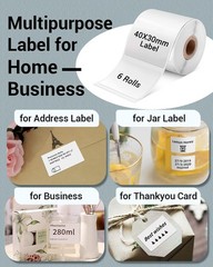 1.57″x1.18″(40x30mm) Label, 6 Rolls M110/M100/M150/M250/M220 Thermal Paper – …