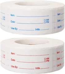 2 Rolls 1000 Pieces Removable Food Labels, 1 X 2 Inch Date Stickers
