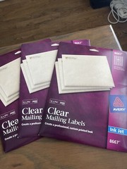 Avery 8667 Easy Peel Clear Mailing Labels 1/2” X 1 3/4” – 2000 Labels -3 Packs