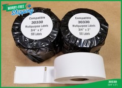 8 Address Rolls White Compatible 4XL(Dymo) Printers TURBO 30330 File Folder Tag