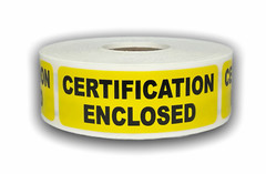 1×3-inch Certification Enclosed Labels Yellow Adhesive Mailing Stickers 500 PCS