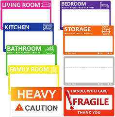 400 PCS 3.5 X 2 Inch Large Moving Labels for Boxes, 9 Color Coded Moving Sticker