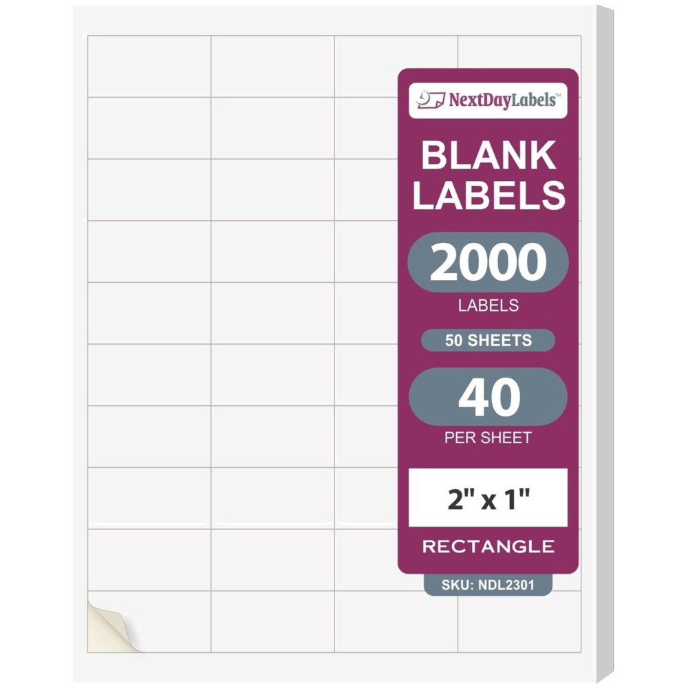 2×1″ White Sticker Labels for Address & Shipping – 2000 Pack