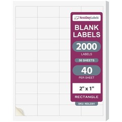 2×1″ White Sticker Labels for Address & Shipping – 2000 Pack