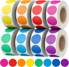 4000 PCS 3/4″ Colored Dot Stickers Circle Color Coding Labels, 8 Colors Coding
